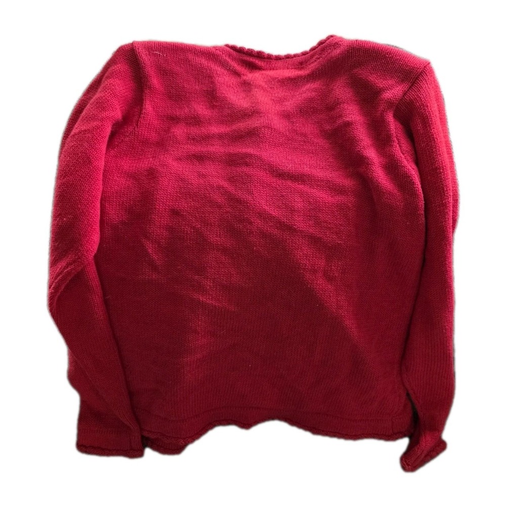 Victoria Jones Petite Red Beaded Embroidered Cardigan Sweater PS Vintage - Picture 9 of 12